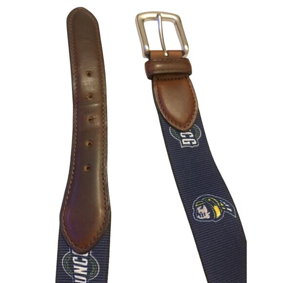 T.B.Phelps University of North Carolina Greensboro Mens Belt Nylon Leather Sz 34 - Picture 13 of 16